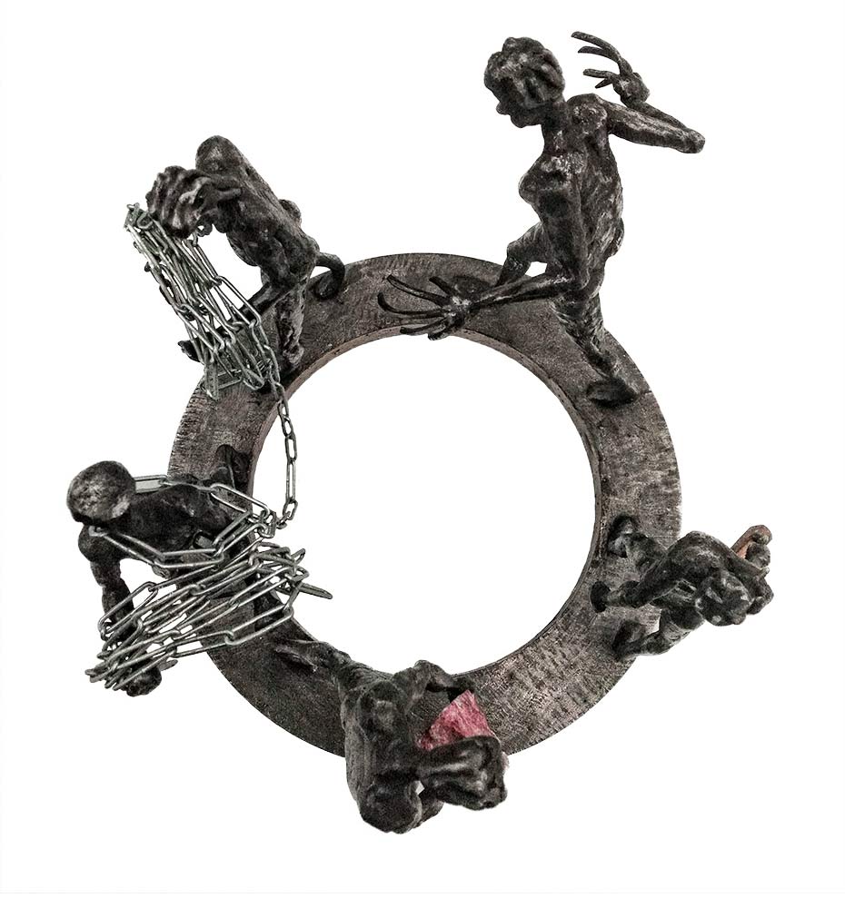 Financial Wizards a unique welded steel sculpture by Knut Kvannli Financial Wizards a unique welded steel sculpture by Knut Kvannli