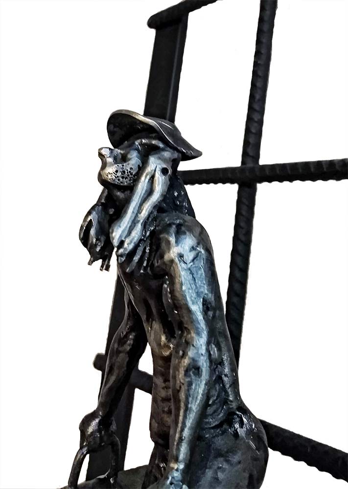 Travelling a unique welded steel sculpture by Knut Kvannli Travelling a unique welded steel sculpture by Knut Kvannli