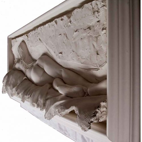 Bill Mack Contemplation bonded sand relief wall sculpture