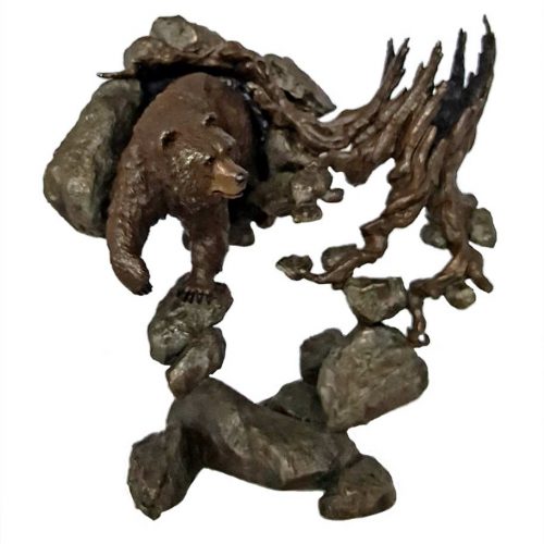 Awake and Hungry a bronze bear sculpture by Mark Hopkins