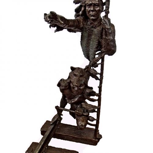 Iron Road a Native American bronze sculpture by Mark Hopkins