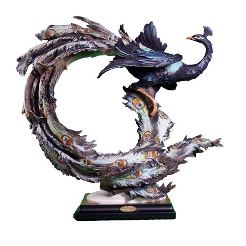 Vanity a Peacock Sculpture in porcelain by Giuseppe Armani