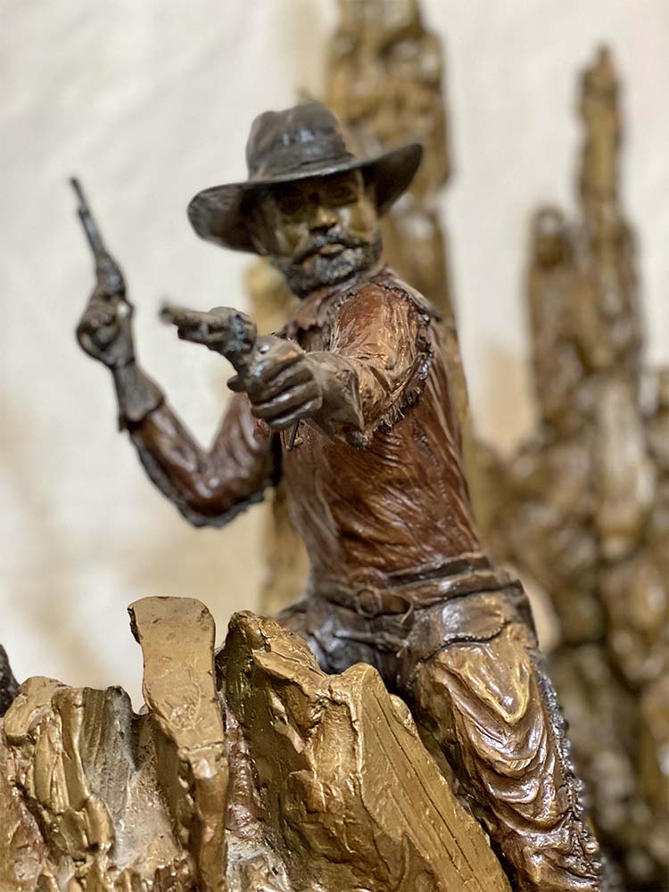 Winchester Rescue a limited edition bronze sculpture by Tom Moro now for sale on SculptureCollector.com where famous sculpture is bought and sold in a secure manner Winchester Rescue a limited edition bronze sculpture by Tom Moro