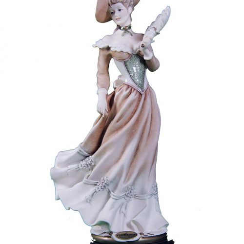 Vanessa an elegant lady with a fan - a porcelain sculpture by Giuseppe Armani