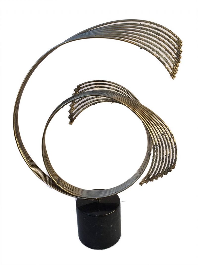 Curtis Jere Circular Spray brass and marble sculpture available for sale at Sculpture Collector Curtis Jere Circular Spray brass and marble sculpture available for sale at Sculpture Collector