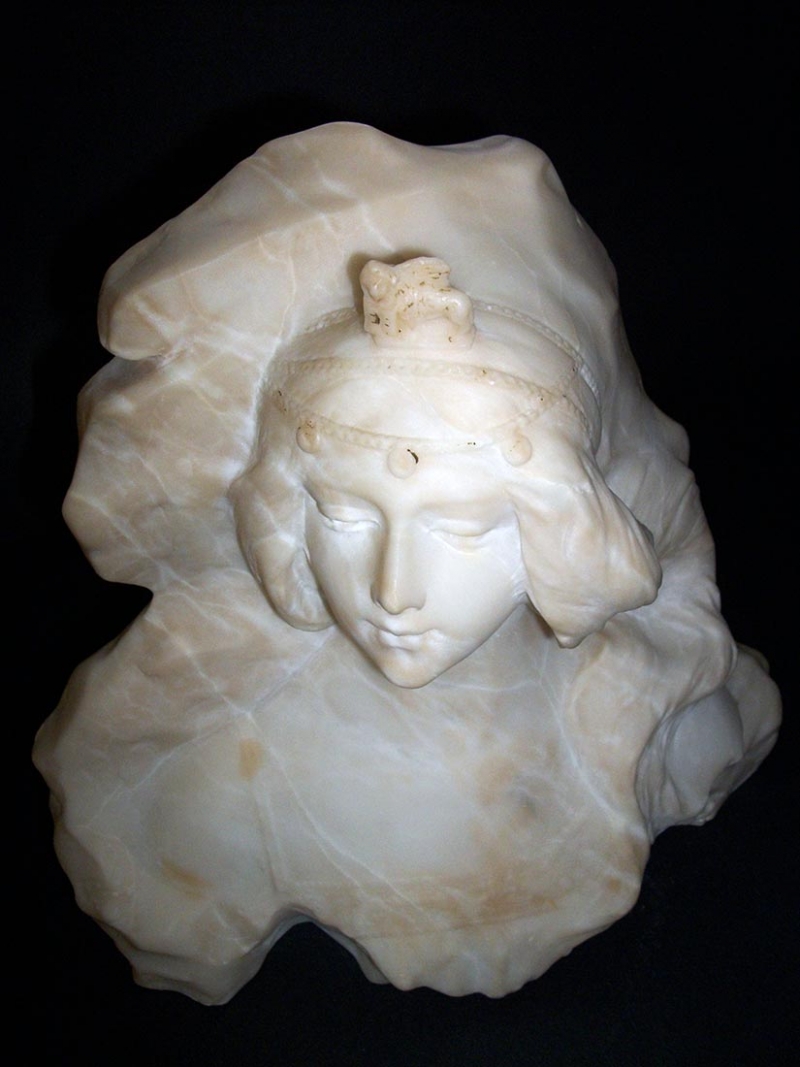 Galileo Pochini 'Bust of a Young Woman' marble sculpture for sale at Sculpture Collector Galileo Pochini 'Bust of a Young Woman'