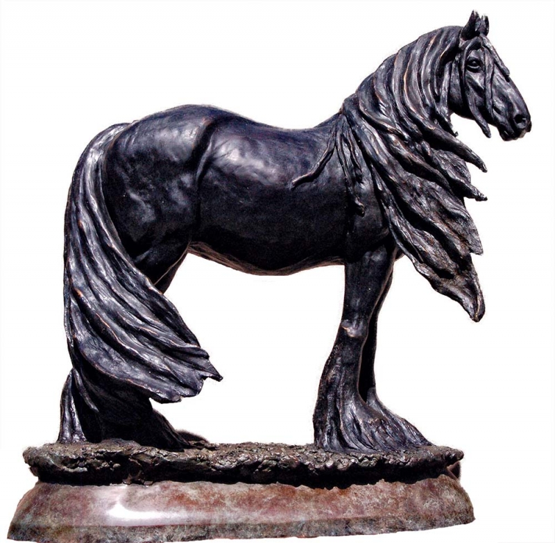 Joe, the Friesian horse a bronze equine sculpture by Marie Barbera.
A Primary Market Sculpture that is sold directly from, Marie Barbera with the assistance of SculptureCollector.com Joe, the Friesian horse a bronze equine sculpture by Marie Barbera
